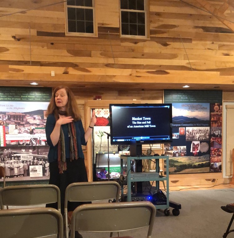 Rebecca Williams discusses her film with the audience before the viewing.