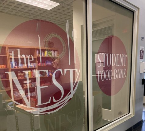 The NEST, the FSU student food bank, is located on the second floor of the Falcon (Student) Center.