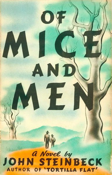 The original dust jacket for John Steinbeck's "Of Mice and Men."